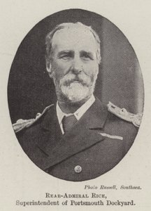 Contra-almirante Rice, superintendente do estaleiro de Portsmouth de English Photographer