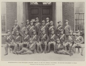 Representantes da Honorável Companhia de Artilharia nos Voluntários da Cidade Imperial, o Destacamento Montado em Caqui de English Photographer
