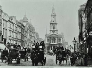 Saint Mary-le-Strand, Strand, Westminster LB: olhando para o leste para Saint Mary-le-Strand, 1895 de English Photographer