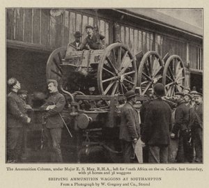 Transporte de vagões de munição em Southampton de English Photographer