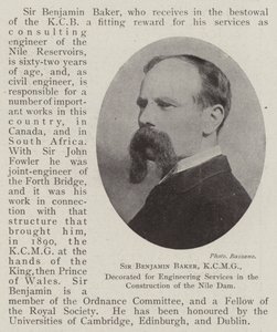 Sir Benjamin Baker, KCMG, condecorado por serviços de engenharia na construção da barragem do Nilo de English Photographer