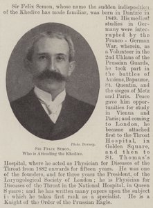 Sir Felix Semon, que está participando do Khedive de English Photographer