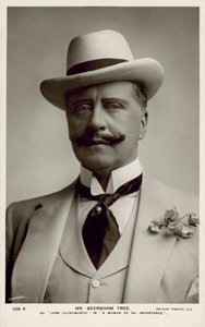Sir Herbert Beerbohm Tree, ator inglês (fotografia a preto e branco) de English Photographer