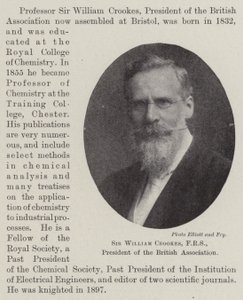 Sir William Crookes, FRS, Presidente da Associação Britânica de English Photographer