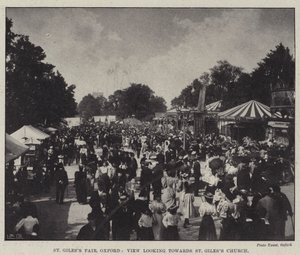 St Giless Fair, Oxford, Vista para a Igreja St Giless de English Photographer