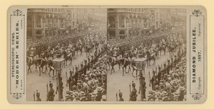 Cópia estereoscópica do jubileu de diamante da rainha Victorias, 28 de junho de 1897 de English Photographer