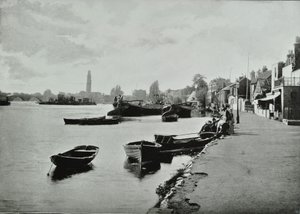 Strand-on-the-Green, Hounslow: visão geral, 1895 de English Photographer