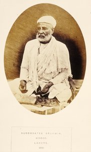 Suroosatee Brahmin, Hindoo, Lahore, de The People of India, de J. Forbes Watson, publicado em 1868 (impressão de albume) de English Photographer