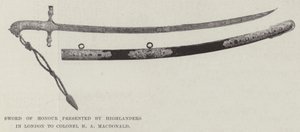 Espada de Honra apresentada pelos Highlanders em Londres ao coronel HA MacDonald de English Photographer