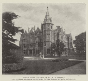 Taplow Court, a sede do Sr. WH Grenfell, a residência rural do rei do Sião durante sua visita à Inglaterra de English Photographer
