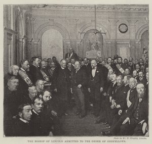 O Bispo de Lincoln admitiu na Ordem de Oddfellows de English Photographer