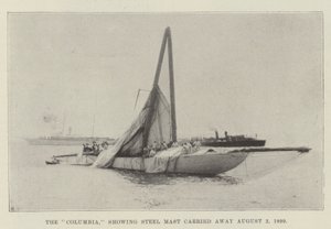 The Columbia, mostrando Steel Mast levado 2 de agosto de 1899 de English Photographer