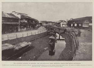 A Questão da Concessão em Xangai, o Yang-King-Pang Creek, separando os assentamentos franceses dos britânicos de English Photographer