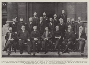 A Conferência dos Primeiros-Ministros Coloniais com o Sr. Chamberlain no Escritório Colonial de English Photographer