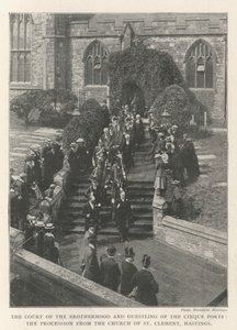 O Tribunal da Irmandade e Guestling do Cinque Ports, a Procissão da Igreja de São Clemente, Hastings de English Photographer