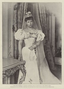 A princesa de coroa de Roumania (princesa Marie de Edimburgo) em seu vestido de casamento