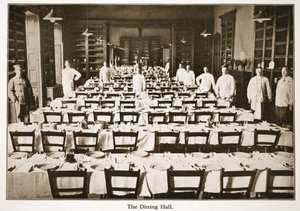O salão de jantar, Donington Hall, ilustração de prisioneiros alemães na Grã-Bretanha (fotogravura) de English Photographer