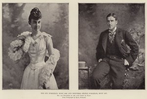 O Duque d&39;Orléans, nascido em 1869, e Princessa Helene d&39;Orléans, nascido em 1871, filho e filha do conde tardio de Paris de English Photographer