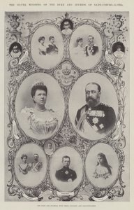 O duque e a duquesa de Saxe-Coburg-Gotha, com seus filhos e netos