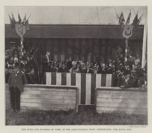 O Duque e a Duquesa de York no Agricultural Show, Portsmouth, a Royal Box de English Photographer