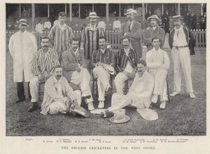 Os jogadores de críquete ingleses nas Índias Ocidentais, 1895. de English Photographer