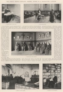 As ordens monásticas francesas exiladas, cenas em um claustro beneditino