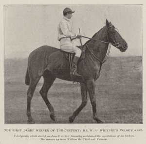 O primeiro vencedor do Derby do século, o Sr. WC Whitneys Volodyovski de English Photographer