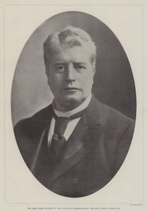 O Primeiro Primeiro Ministro da Comunidade Australiana, o Honorável Edmund Barton, QC