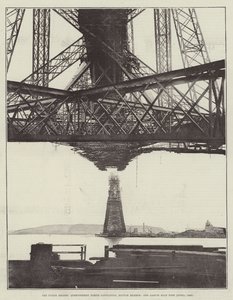 A Ponte Forth, Queensferry North Cantilever, Membro Inferior, e Garvie Main Pier (abril de 1889)