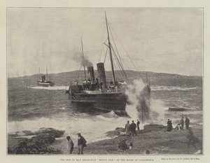 Ilha de Man Steam-Boat Monas Isle nas rochas em Castletown de English Photographer