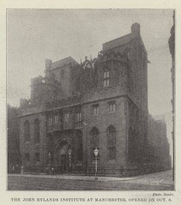 O John Rylands Institute em Manchester, inaugurado em 6 de outubro de English Photographer