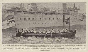 A chegada dos Kaiser em Constantinopla, deixando o Hohenzollern na Barca Imperial de English Photographer