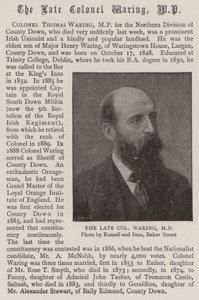 O Late coronel Waring, MP de English Photographer