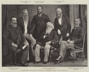 A Convenção Nacional Australasian em Sydney, um grupo de primeiros ministros de English Photographer