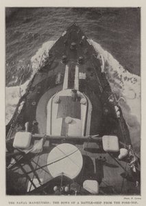 As manobras navais, os arcos de um navio de guerra da frente de English Photographer