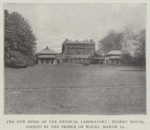 O novo lar do laboratório físico, Bushey House, inaugurado pelo Príncipe de Gales, 19 de março de English Photographer