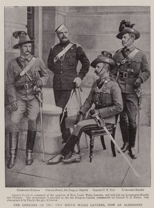 Os oficiais dos lanceiros de New South Wales, agora em Aldershot de English Photographer