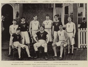 As Universidades de Oxford e Yale Esportes Esportivos no Queens Club Grounds, West Kensington, a Equipe de Yale de English Photographer