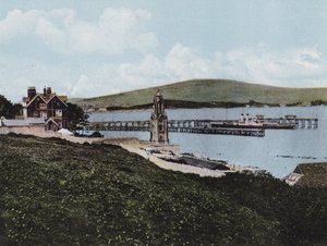 O cais e a torre do relógio, Swanage de English Photographer