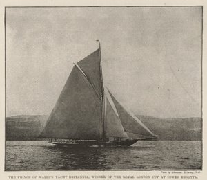 O Príncipe de Waless Yacht Britannia, vencedor da Royal London Cup no Cowes Regatta de English Photographer