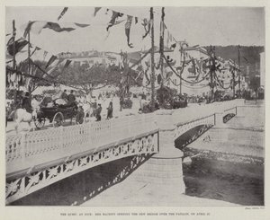 A rainha em Nice, Sua Majestade, abrindo a nova ponte sobre o Paillon, em 27 de abril de English Photographer