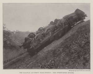 O Acidente Ferroviário perto de Penryn, o Motor Virado de English Photographer