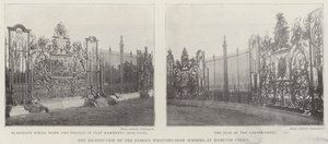 A Re-ereção das famosas telas de ferro forjado em Hampton Court de English Photographer