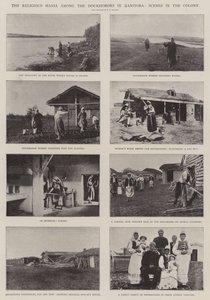 A mania religiosa entre os Doukhobors em Manitoba, cenas na colônia