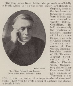 O reverendo Canon Knox Little, que se junta a Lord Robertss Force de English Photographer