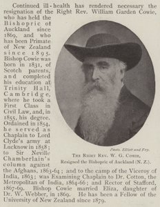O Reverendíssimo WG Cowie renunciou ao Bispado de Auckland (Nova Zelândia) de English Photographer