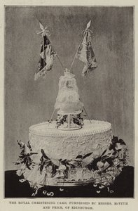 The Royal Christening Cake, fornecido por Messers McVitie and Price, de Edimburgo de English Photographer
