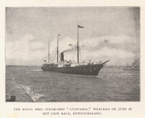 O Royal Mail Steam-Ship Lusitania, naufragado em 26 de junho na costa de Cape Race, Newfoundland de English Photographer