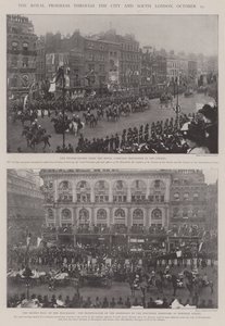 O progresso real através da cidade e do sul de Londres, 25 de outubro