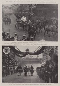O progresso real através da cidade e do sul de Londres, 25 de outubro